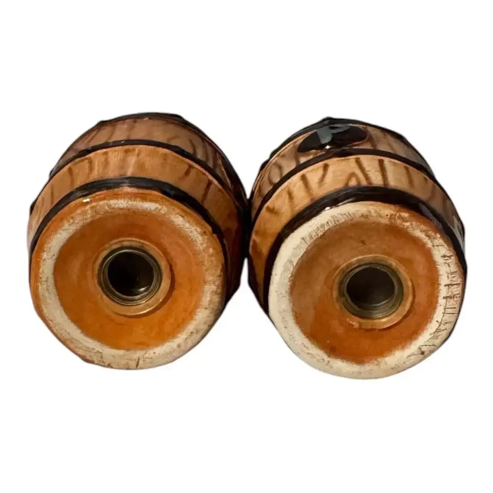 Rivers Edge Cowboy Holding Barrels Salt Pepper Shaker Set Western Rustic